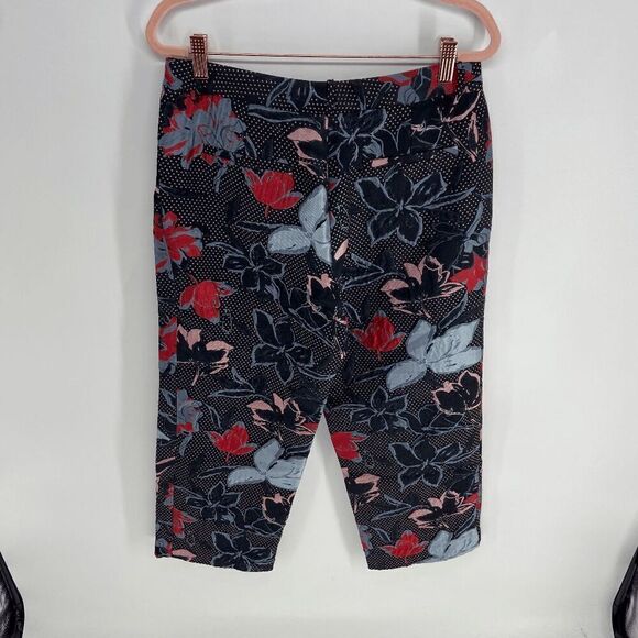 Suno Jacquard Womens Black white red Floral New Cropped Culotte Capri Trouser 8 - Picture 10 of 11